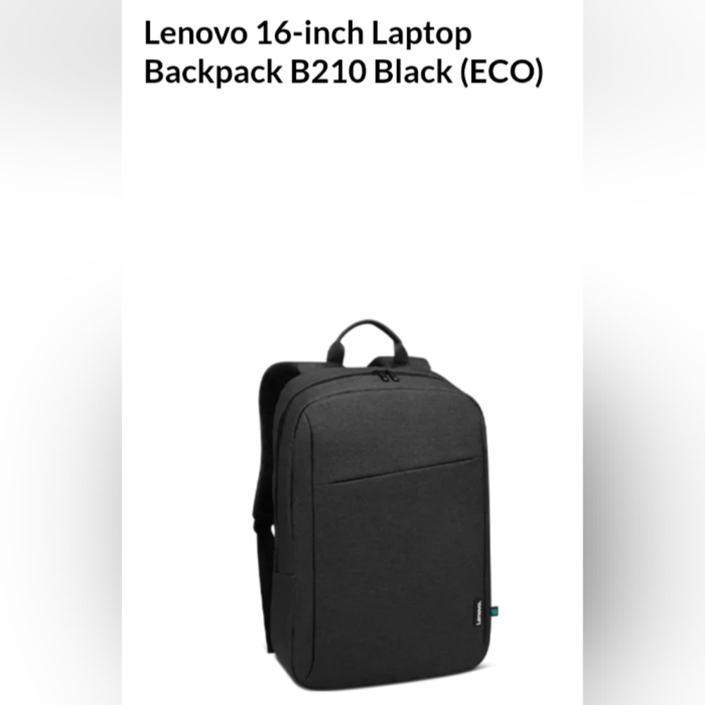 Lenovo Black Laptop Bag with Sleek Design, 16 Inch, NWT
